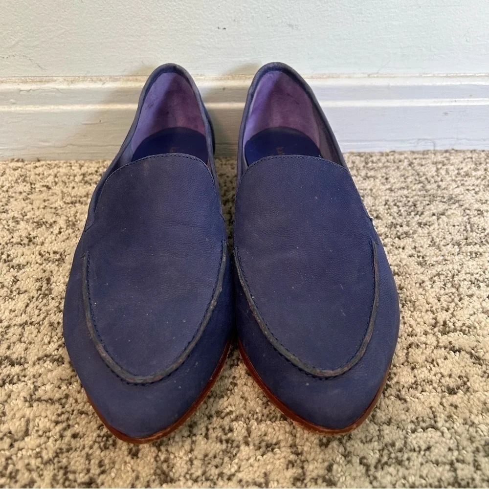 Kate Spade Carima Cobalt Blue Suede Pointed Toe Loafers Size 10